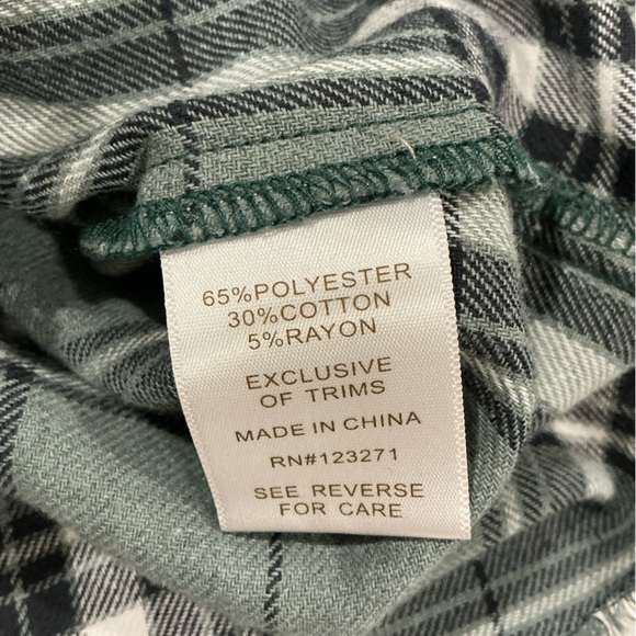 Riley & James Two Tone Green Plaid Button Front Cropped Shirt L - Picture 5 of 13